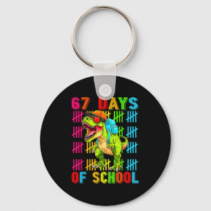 67 Days Of School 67th Day Dinosaur For Boys Mens  Key Ring