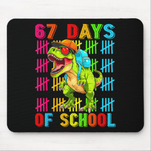 67 Days Of School 67th Day Dinosaur For Boys Mens Mouse Mat