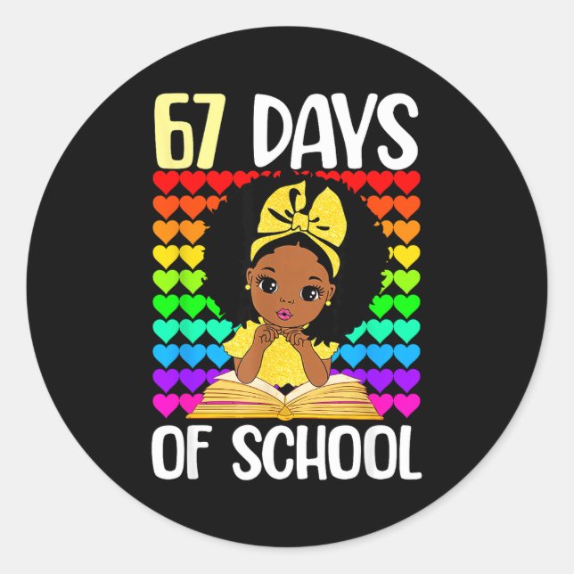 67 Days Of School 67th Day Smarter Six Seven Melan Classic Round Sticker (Front)