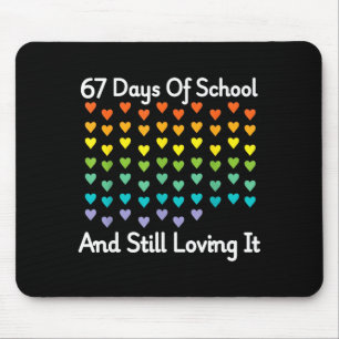 67 Days Of School And Still Loving It Rainbow Hear Mouse Mat