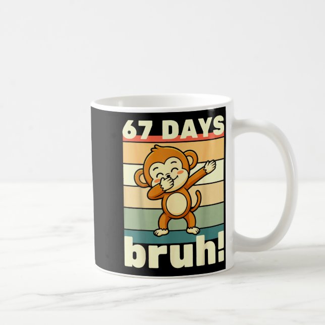 67 Days Of School Bruh Funny Meme Boys Kids Dabbin Coffee Mug (Right)