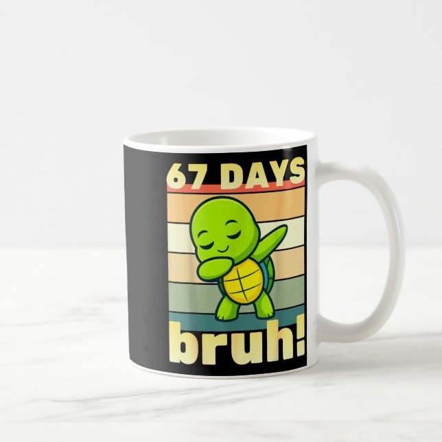 67 Days Of School Bruh Funny Meme Boys Kids Dabbin Coffee Mug (Right)