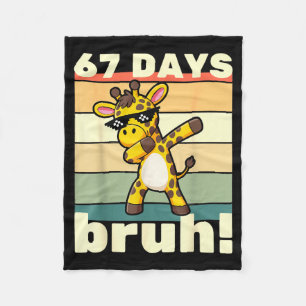 67 Days Of School Bruh Funny Meme Boys Kids Dabbin Fleece Blanket