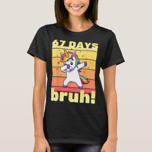 67 Days Of School Bruh Funny Teacher Kids Dabbing  T-Shirt