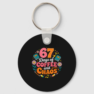 67 Days Of School Coffee Lover 67th Day Of School Key Ring