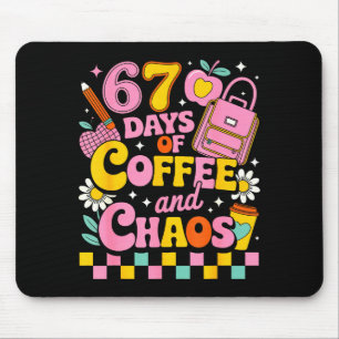 67 Days Of School Coffee Lover 67th Day Of School Mouse Mat