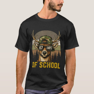 67 Days Of School Deer Hunting Boy Camo Boy Girl T T-Shirt