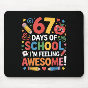 67 Days Of School Feeling Awesome Meme 100th Day O Mouse Mat