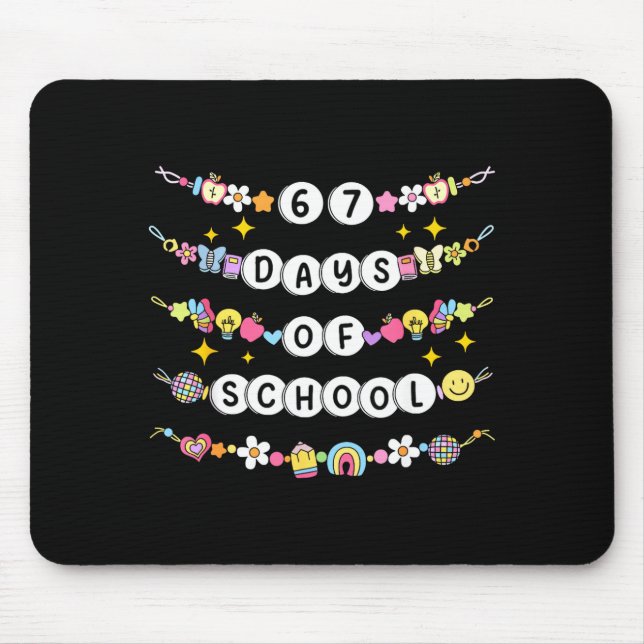 67 Days Of School Funny 67 Teachers Girls Bracelet Mouse Mat (Front)