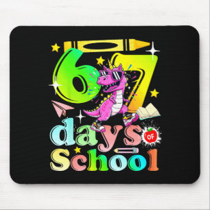 67 Days Of School Funny 6-7 Kids Girls Unicorn Din Mouse Mat