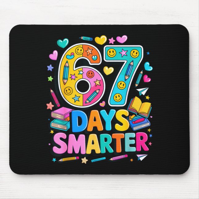 67 Days Of School Funny Meme Teacher Student  Mouse Mat (Front)