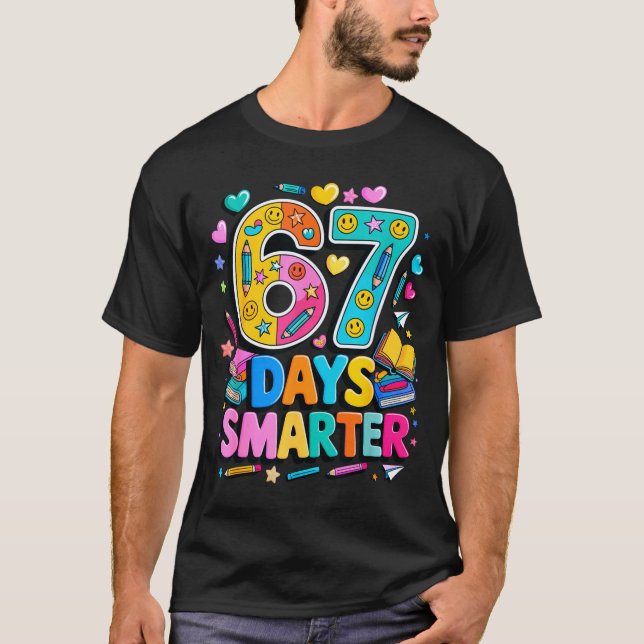 67 Days Of School Funny Meme Teacher Student  T-Shirt (Front)