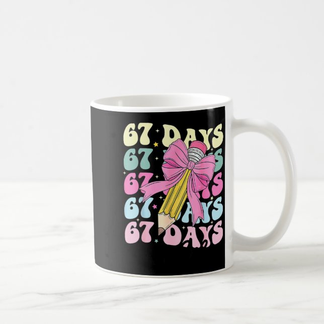 67 Days Of School Girls Coquette Bow 67th Day Of S Coffee Mug (Right)