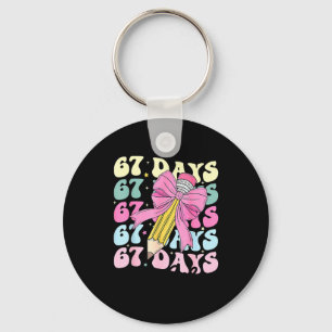 67 Days Of School Girls Coquette Bow 67th Day Of S Key Ring