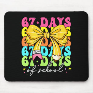 67 Days Of School Girls Coquette Bow 67th Day Of S Mouse Mat