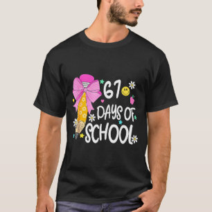 67 Days Of School Girls Coquette Bow 67th Day Of S T-Shirt