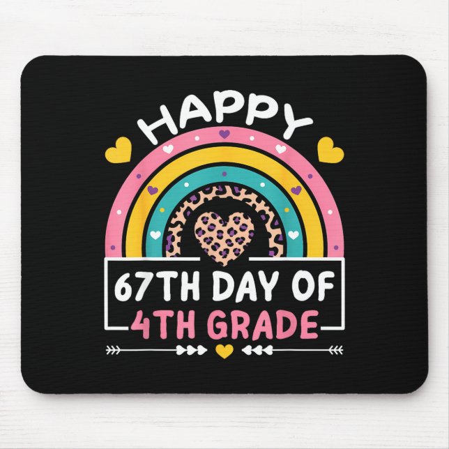 67 Days Of School Happy 67th Day Of 4th Grade Teac Mouse Mat (Front)