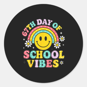 67 Days Of School Meme 100th Day Of School Vibes S Classic Round Sticker