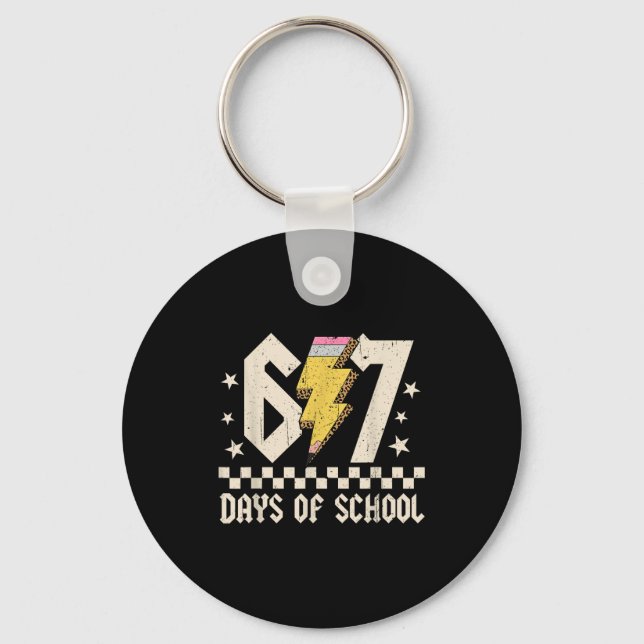 67 Days Of School Meme Slang Abcd Rock Boys Girls  Key Ring (Front)