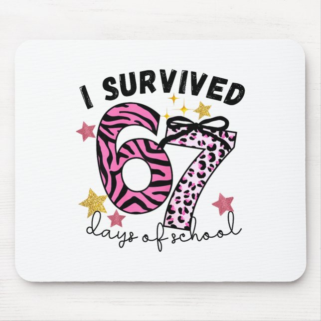 67 Days Of School Nk Leopard Girl Glam Zebra  Mouse Mat (Front)