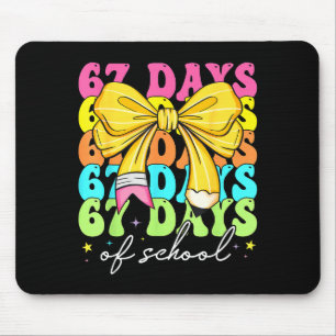 67 Days Of School Pencil Coquette Bow 67th Day Of  Mouse Mat