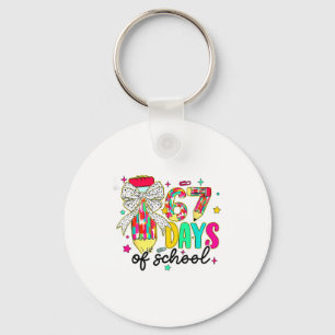 67 Days Of School Pencil Coquette Teacher Student Key Ring