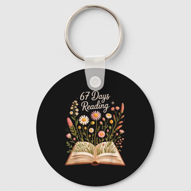 67 Days Of School Reading Books Teacher 67th Day O Key Ring (Front)