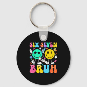 67 Days Of School Six Seven Bruh Meme Smile Face B Key Ring