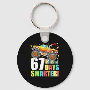 67 Days Of School Smarter Funny Six Seven Monster Key Ring