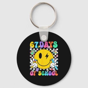67 Days Of School Smile Face 67 Days Smarter Teach Key Ring