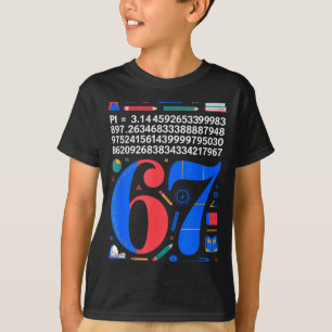 67 Days Of School Teacher Kid Boy 67 Math Pi Numbe T-Shirt