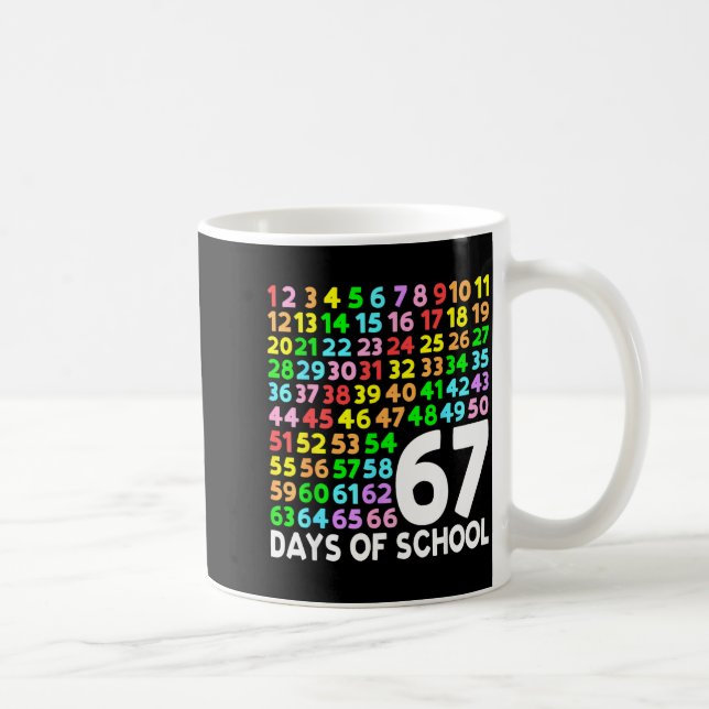 67 Days Of School Teacher Kids Boy 67 Math Numbers Coffee Mug (Right)