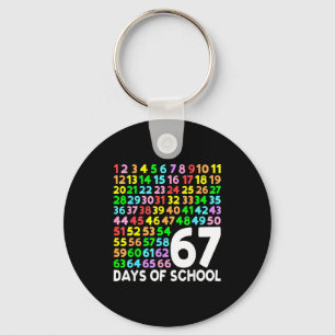 67 Days Of School Teacher Kids Boy 67 Math Numbers Key Ring