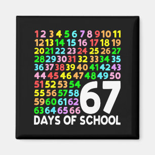 67 Days Of School Teacher Kids Boy 67 Math Numbers Magnet