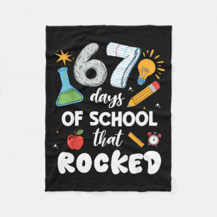 67 Days Of School That Rocked  Fleece Blanket