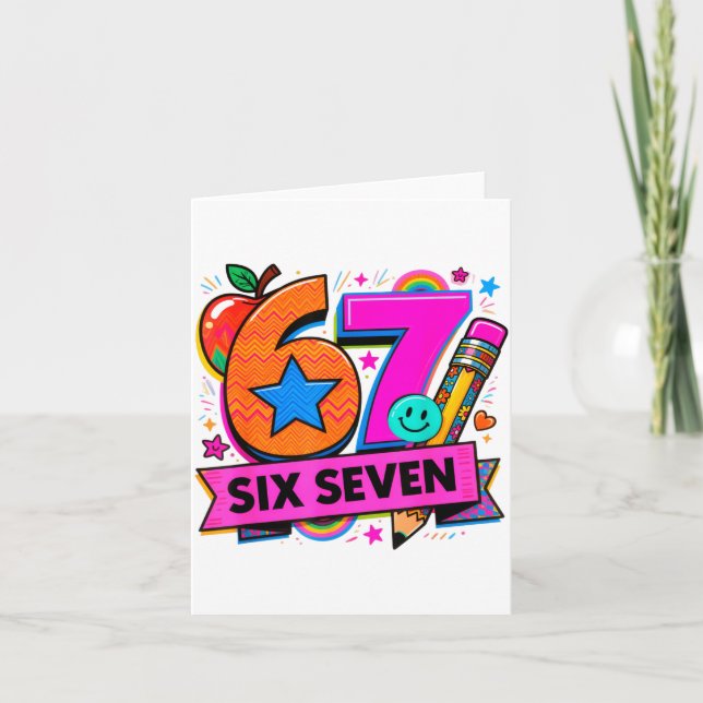 67 Days School 67 Six Seven Funny 67 Teachers Stud Card (Front)