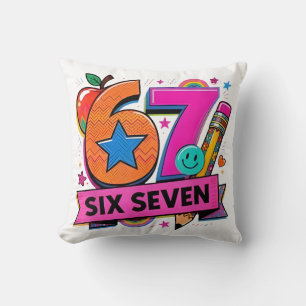 67 Days School 67 Six Seven Funny 67 Teachers Stud Cushion