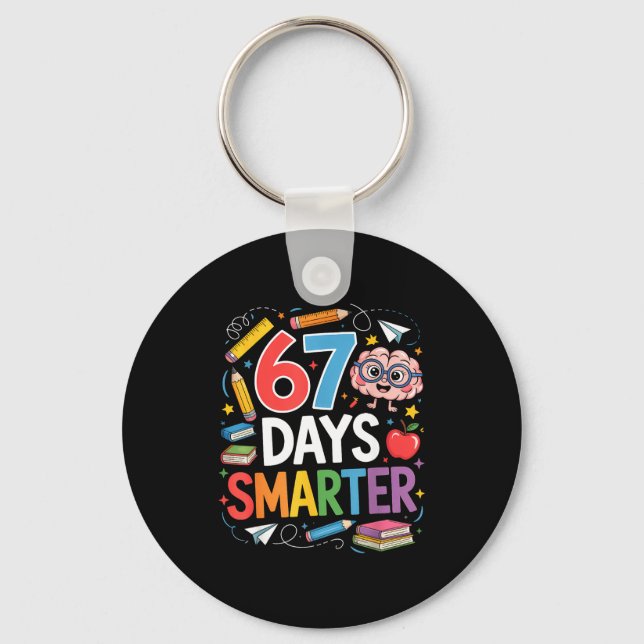67 Days Smarter 67th Day Of School Teacher Kids Bo Key Ring (Front)