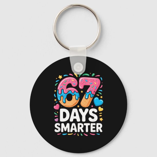 67 Days Smarter Drip Kids Teachers 67 Meme Humor F Key Ring (Front)