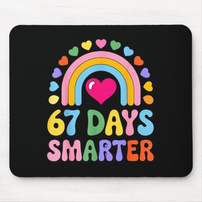 67 Days Smarter Happy Teacher Back To School Celeb Mouse Mat (Front)