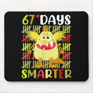 67 Days Smarter Little Monster 67th Day School Gir Mouse Mat