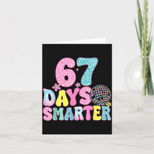 67 Days Smarter Rainbow Back To School Teacher Kid Card