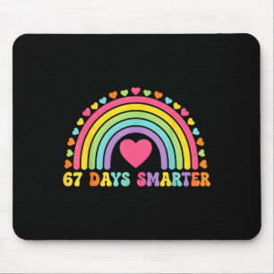 67 Days Smarter Rainbow Heart Design For Teacher S Mouse Mat