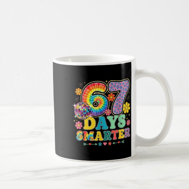 67 Days Smarter Tie Dye Girls Student Teacher 67 M Coffee Mug (Right)
