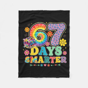 67 Days Smarter Tie Dye Girls Student Teacher 67 M Fleece Blanket