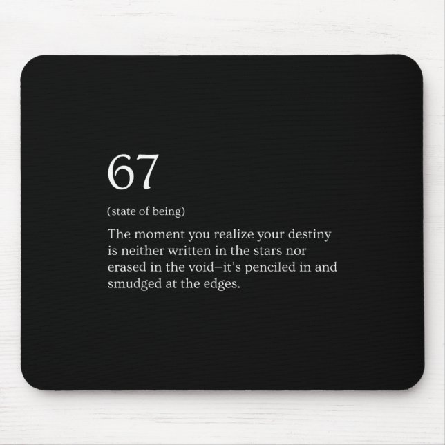67 Definition Meme _1  Mouse Mat (Front)