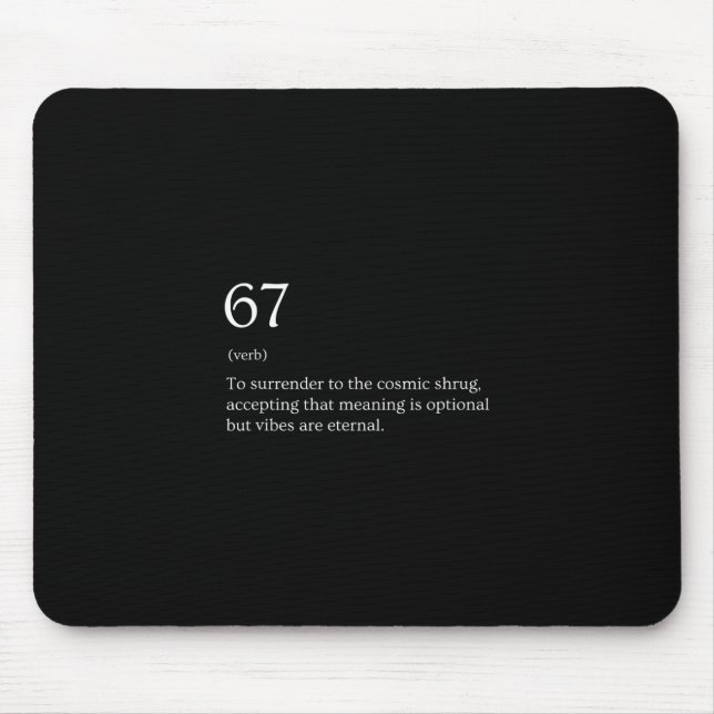 67 Definition Meme  Mouse Mat (Front)