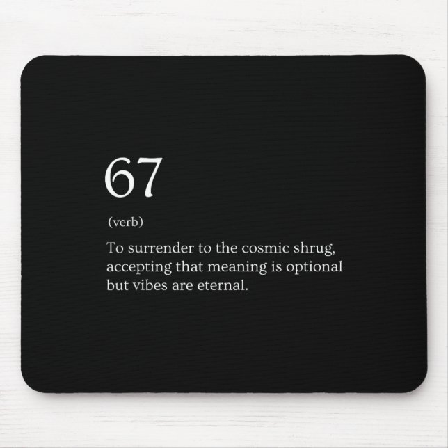 67 Definition Meme  Mouse Mat (Front)