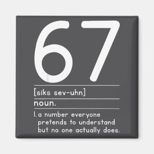 67 Definition The Meaning Of 67 Meme Funny Six Sev Magnet