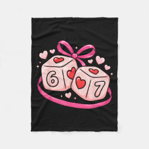 67 Dice Valentine’s Day Six Seven Hearts 6-7 Meme Fleece Blanket